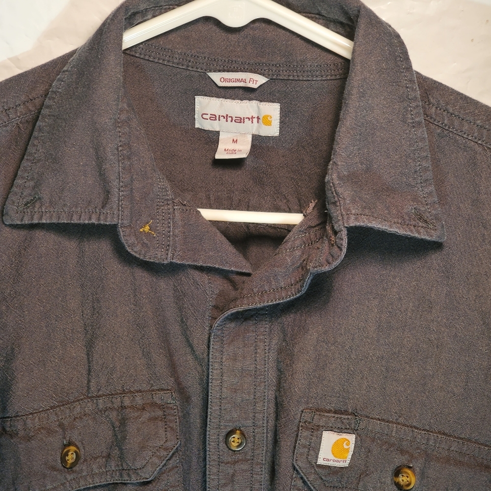 Carhartt Original Fit Gravel Button Down Mens Shirt Sz. M